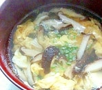 かき卵とシイタケの中華スープ